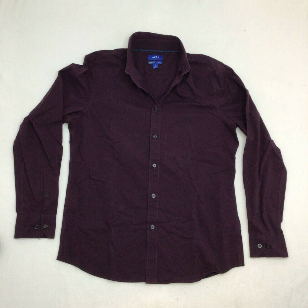 Purple Mens M button down, APT.9 Premier flex non iron medium